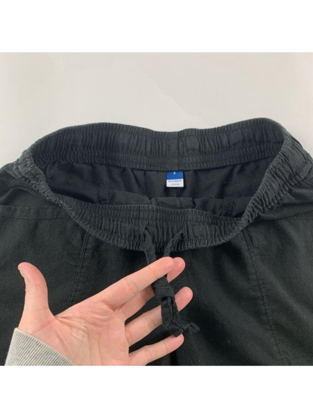 Old Navy Black Linen Blend Pull On Shorts S - Picture 2 of 5